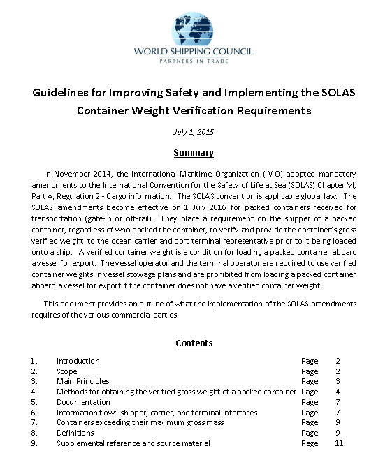 SOLAS Container Requirements