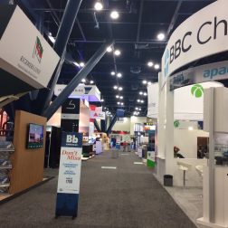 Booths at shipping conference