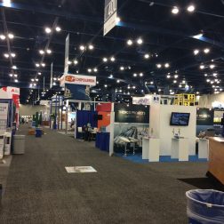 Booths at shipping conference