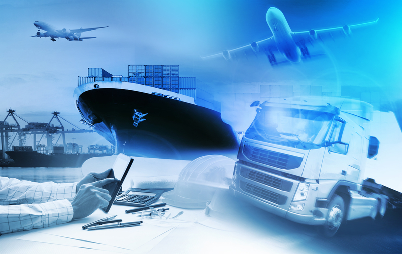 shipping industry logistics collage