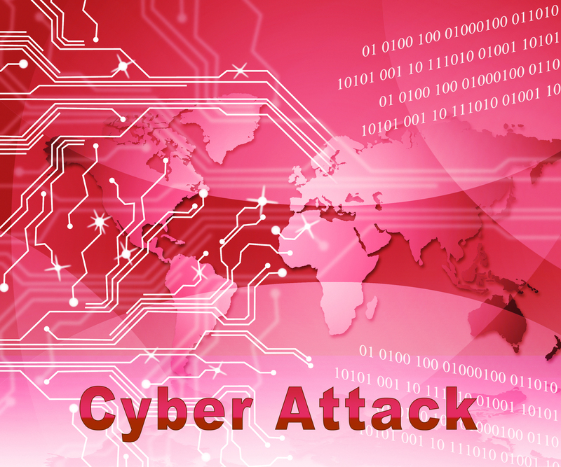 Cyberattack illustration overlaid on world map