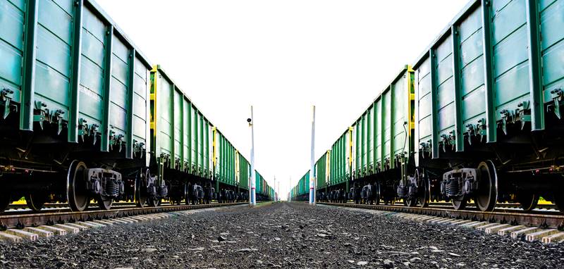 Two cargo freight trains