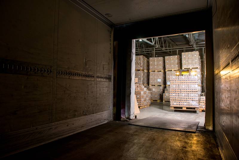 Empty truck ready for shipments to be loaded.